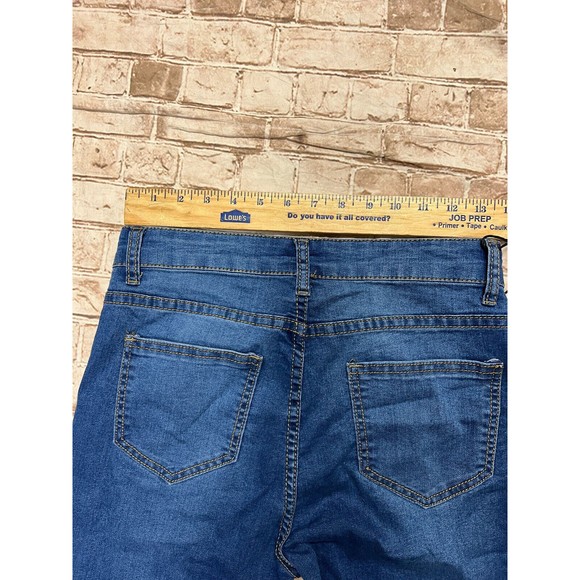 Tea n Cup size 3 raw hem Flare Festival Bell Bottom Blue jeans NWT - Picture 6 of 7